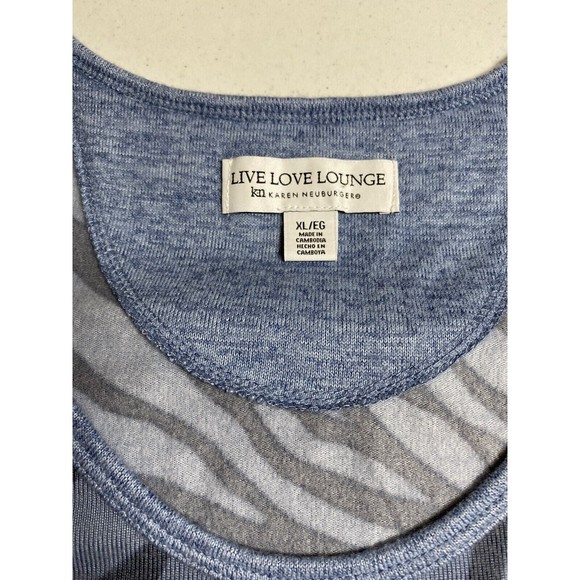 Karen Neuburger Live Love Lounge Lot Of 2 Pajama Tops Stars & Blue Stripes XL - Picture 2 of 7